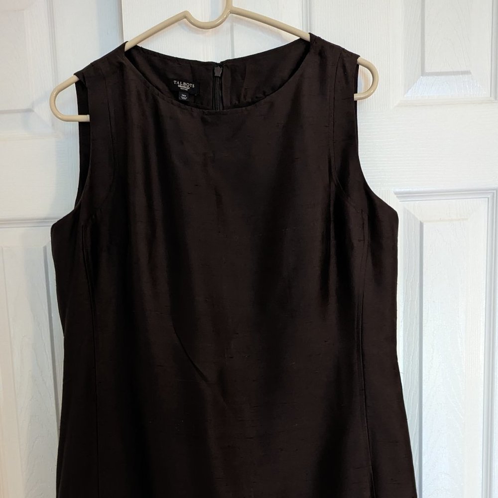 Rich Brown fully lined silk shift dress